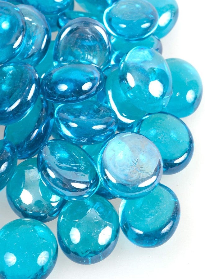 Ercole® Decorative Super Shiny Glossy Glass Pebbles Stone for Vase Fillers Plant Pots Home Garden & Outdoor Decoration (Aqua & Clear, 1 Kg) - Image 2